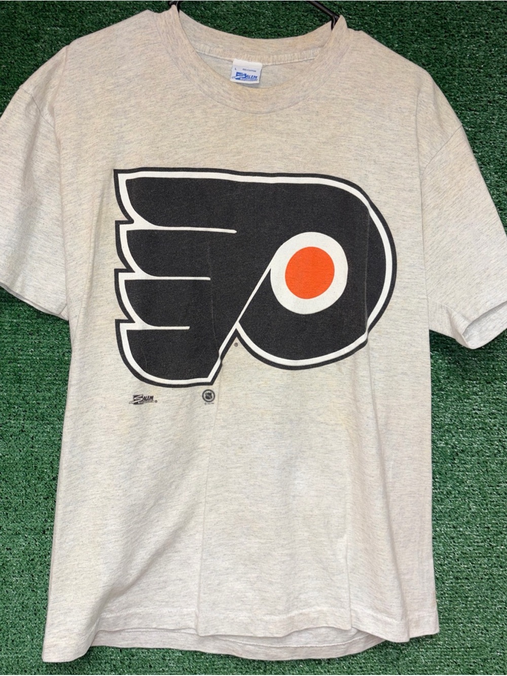 Philadelphia Flyers Vintage 90s Salem DISTRESSED Shirt L NHL Stanley Cup